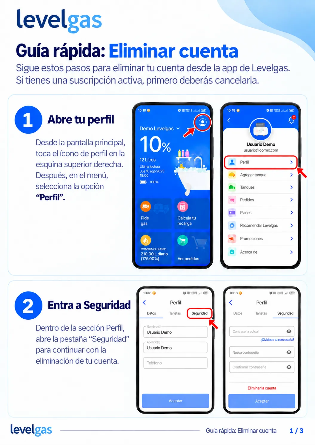 Portada: Eliminar cuenta