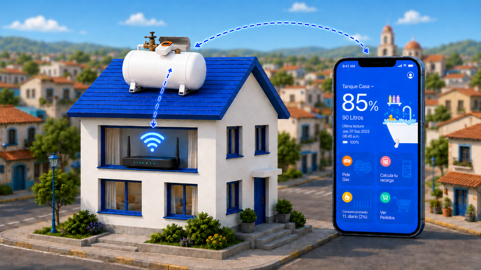 Conectividad Wi-Fi desde el módem hacia el tanque